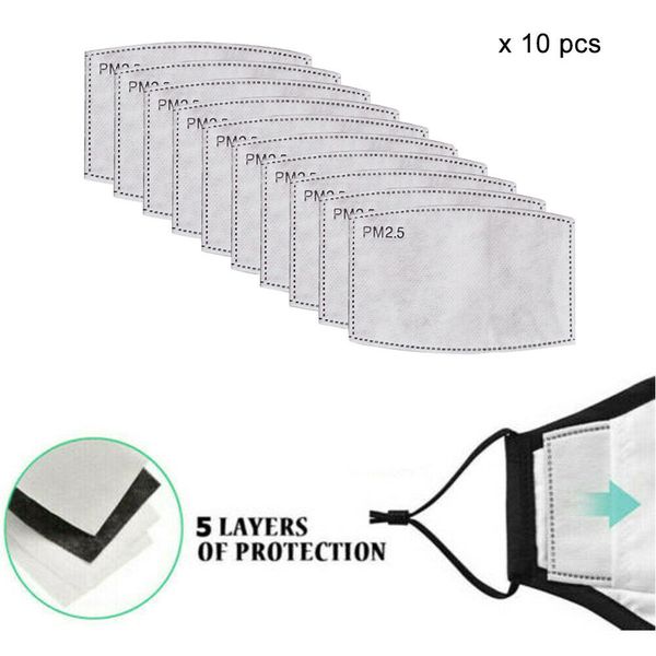 

10 pieces with 5 layers pm2.5 replaceable protective mask filter activated carbon filter