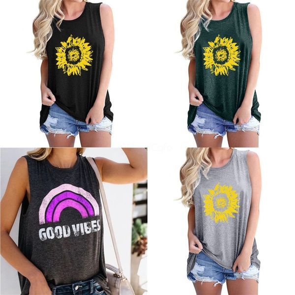 

summer women t-shirt sleeveless vest leopard tie-dye style pullover tees shirts ladies round neck bloouse casual clothes d61201#170, White
