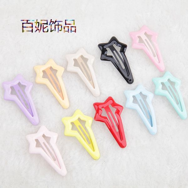 

korean new star bb korean star bb fashionable hairpin children hairclip clip fashionable and popular children's hairpin, Slivery;white