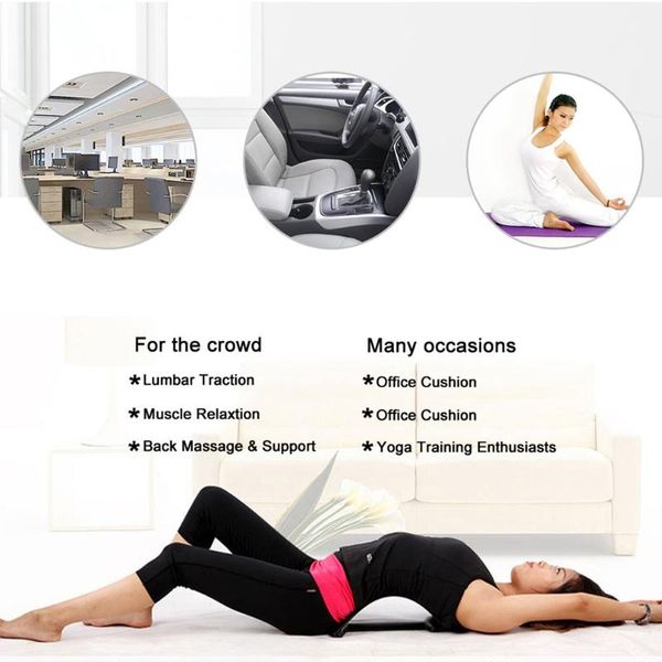 

back massage magic stretcher fitness equipment stretch relax mate stretcher lumbar support spine pain relief chiropractic, Black;gray