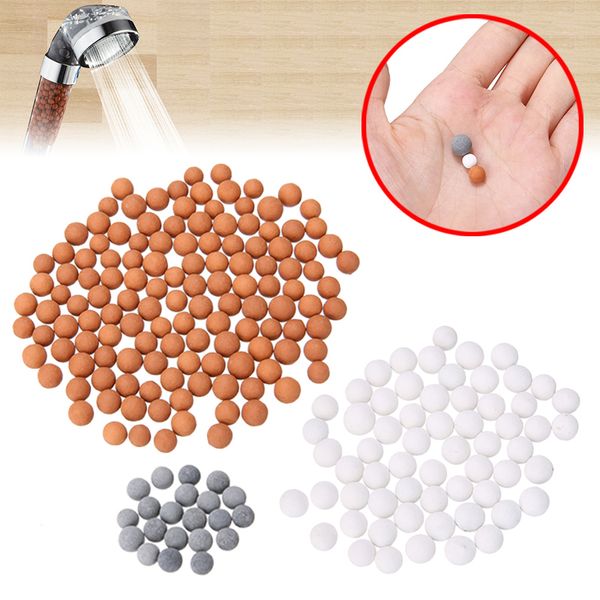 

1 bag mineral replacing bead negative ions ceramic energy balls white red grey color mixed together for shower head filter