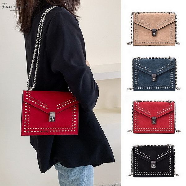 

brand rivet lock crossbody bag female scrub pu leather small shoulder messenger bags for women travel mini bags