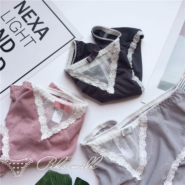 

women's panties sp&city sweet cute transparent cotton seamless stitching lace female underwear women vogue briefs flower lingerie, Black;pink