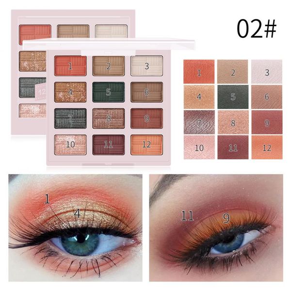 

12 colors matte pearlescent eyeshadow palette women shimmer presses glitter eye shadow makeup eyeshadow pigment cosmetics tslm2