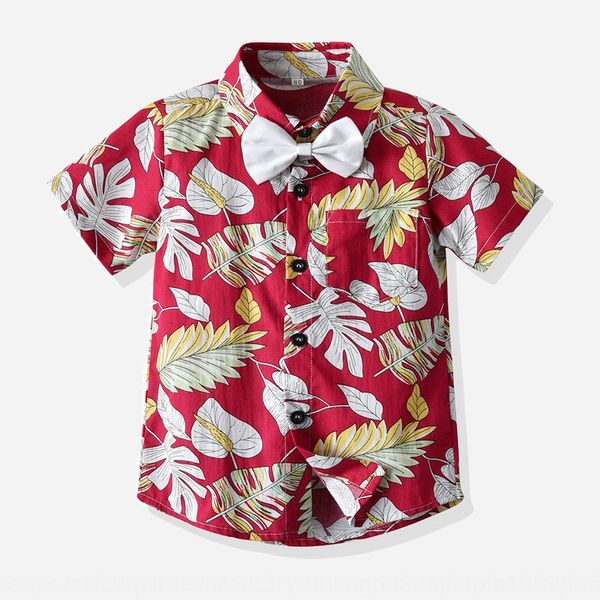 

boys' summer shirt 2020 new casual short-sleeved boys' floral shirt fashion lapel for children, White;black
