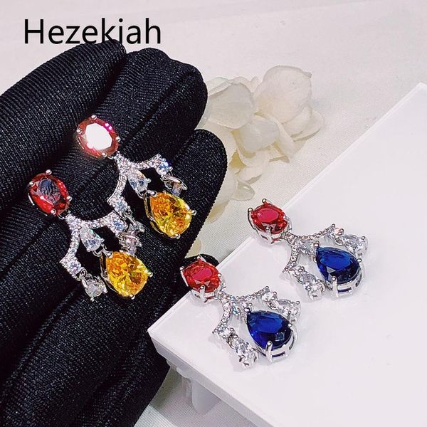 

hezekiah 925 tremella needle lady noble earrings personalized fashion multiple colour shiny dance party eardrop, Golden