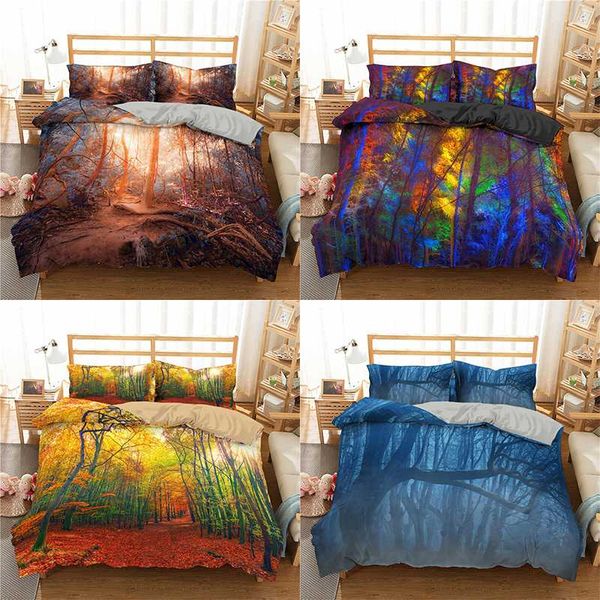 

3d printed beauty scenery duvet cover set colorful lightweight microfiber bedding set  king size quilt cover home decor