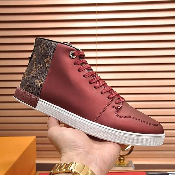 

new arrival men 's shoes with origin box comfortable autumn and winter fashion footwears lace -up plus size high men s, Black