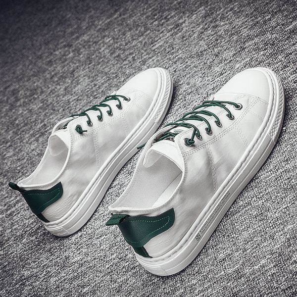 

2020 new summer men's shoes breathable trendy canvas shoes korean style all-match casual white board small white, Black