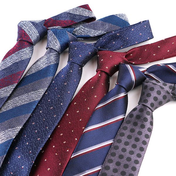 

7cm classic mens ties vintage stripes polka dot paisley formal bridegroom wedding business necktie woven neck tie, Black;gray