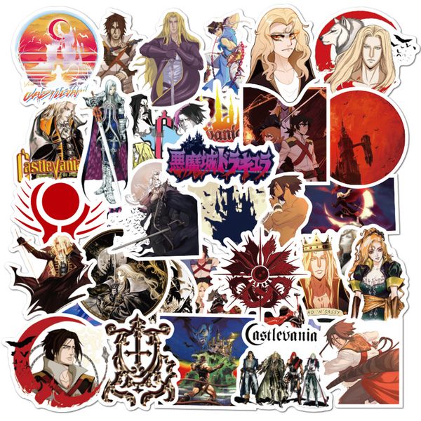 

50 pcs mixed car stickers castlevania anime for skateboard laphelmet pad bicycle bike motorcycle ps4 notebook guitar pvc fridge decal