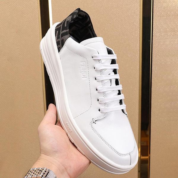

white leather low - sneaker mens shoes comfortable outdoor walking shoes lace -up plus size men shoes autumn and winter luxury sneakers, Black