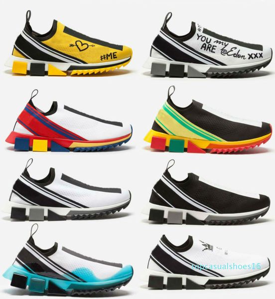 

sorrento тапки мужчины дизайнер обуви ткань stretch джерси слип-на sneaker lady двухцветной rubber micro единственного повседневная обувь ра, Black