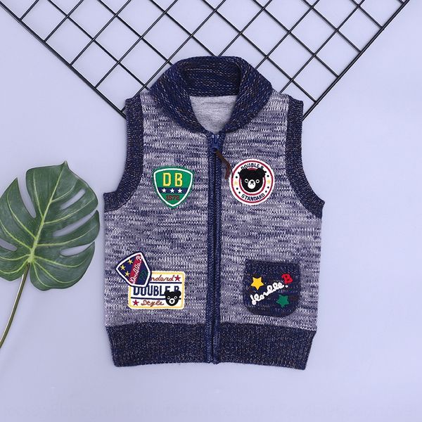 

miki19 осень и зима нового vestbadge черного медведя вышитого вышитый значок жилет кардиган жилет для детей, Camo