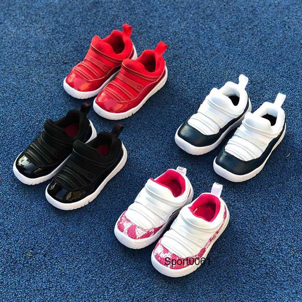 

дети 11 маленький flex 11s concord gym red баскетбольная обувь дети мальчик девушки red nakeskin иордания retros малыши младенца подарок 22, Black