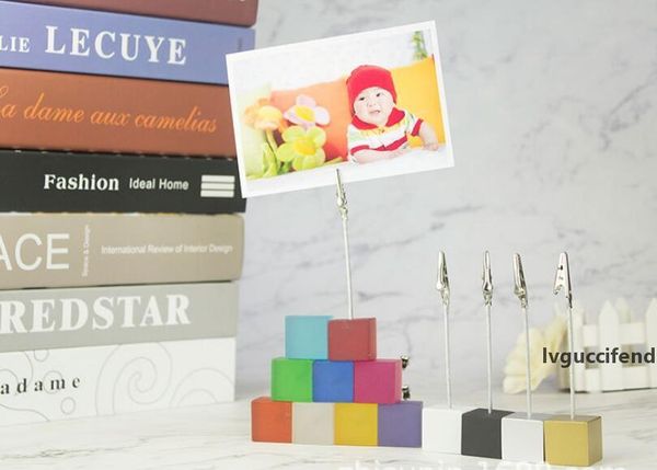 

color cube stand alligator wire p clip memo card holder table wedding party place favor customized gift note clamp festive event
