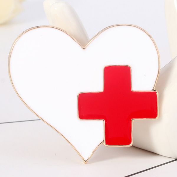 

zlxgirl cartoon red gross love heart shape brooch white enamel alloy brooches pins for women kids coat scarf pins accessories, Gray