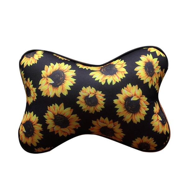 

car neck headrest pillow sunflower print soft comfortable automobiles seat rest memory cotton under the neck in the car hot