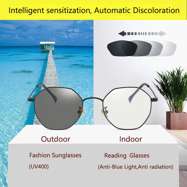 

polygon filter computer glasses for blocking uv anti blue light eye eyestrain transition pchromic gaming glasses women men, White;black