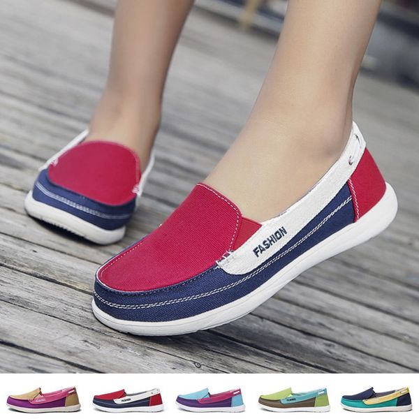 

женщины мокасины мода flat обувь дышащий холст обувь легкие walking тапки