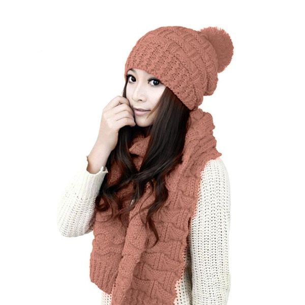 

sweater scarf and hat set keep warm in winter knitted hat, Black