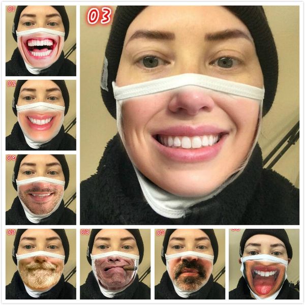 

многоразовые 3d печать мультфильм маски для лица рот маска смешные пыленепроницаемый маска ultraviolet-доказательство washable запуск езда м