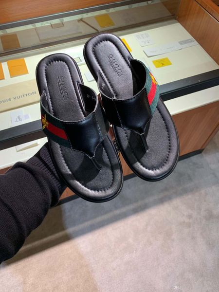 

2020 latest black leather casual slippers men casual shoes fashion trend comfortable shoe size 38-45 type 39745400612a