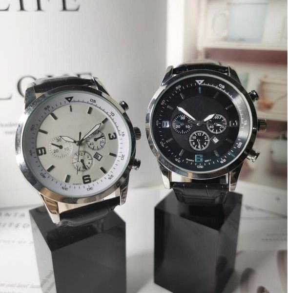 

classic designer men's watch brand luxury calendar fashion watch waterproof quartz watch, Slivery;brown