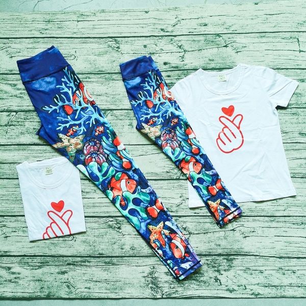 

64ajt tiktok outdoor sports exercise exercise fitness beautiful mother and daughter boys children parent-child yoga suit short sleeve t-shir, White;red