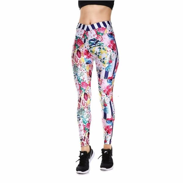 

pants new arrival womens digital print leggings colorful dream flowers big hip high waist pants trousers fitness, Black
