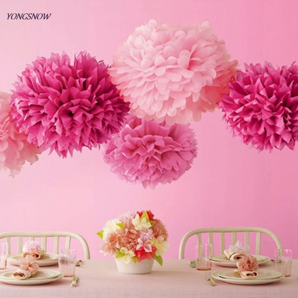 

hanging tissue paper flower decoration pom pom rose ball 15cm garland baby shower wedding party decoration craft diy supplies
