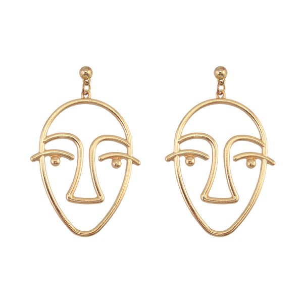 

new fashion gold silver plated simple face shaped drop earrings