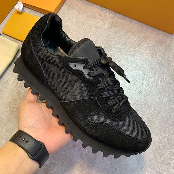 

fashion brands runner sneaker mens shoes with origin box vintage type comfortable lace -up casual men shoes herren luxus marken schuhe, Black