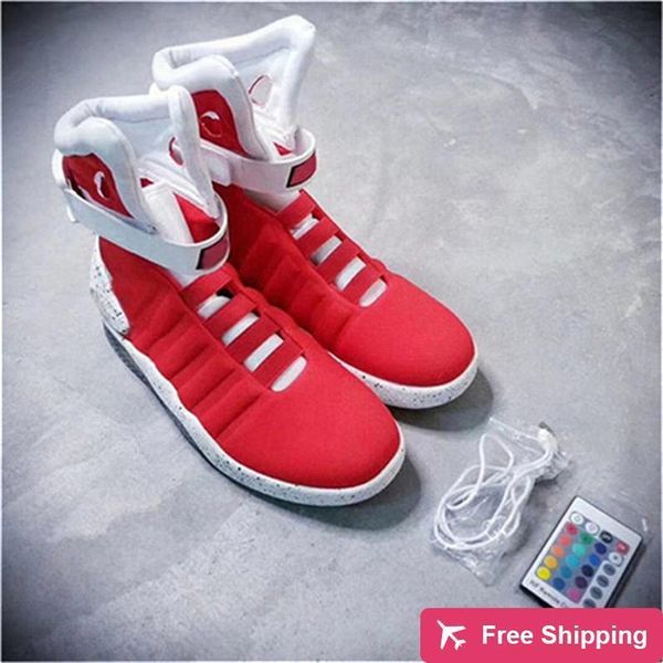 

air mag back to the future glow in the dark gray sneakers marty mcfly 's led shoes black mag marty mcflys sneakers with box qua