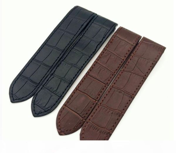 

handmade 100% genuine leather 20mm 23mm watches strap band for 100 chronograph watchband and tool, Black;brown