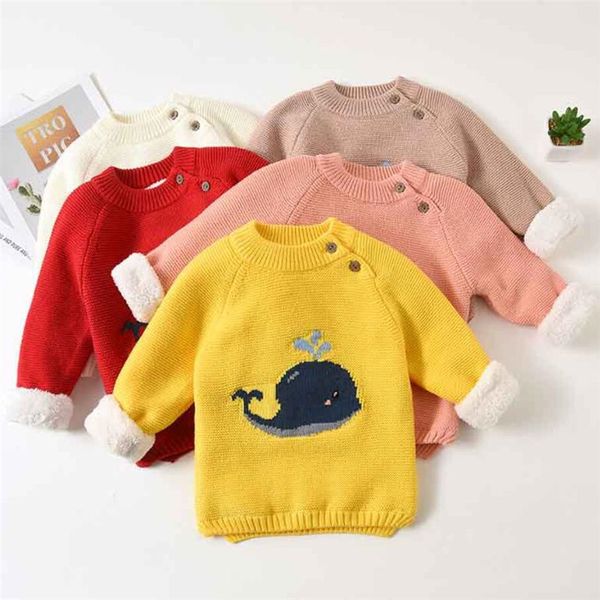 

christmas clothing children sweaters kids winter knit cardigans sweater girls boy thick warm velvet pullovers outerwear clothing t200804, Blue