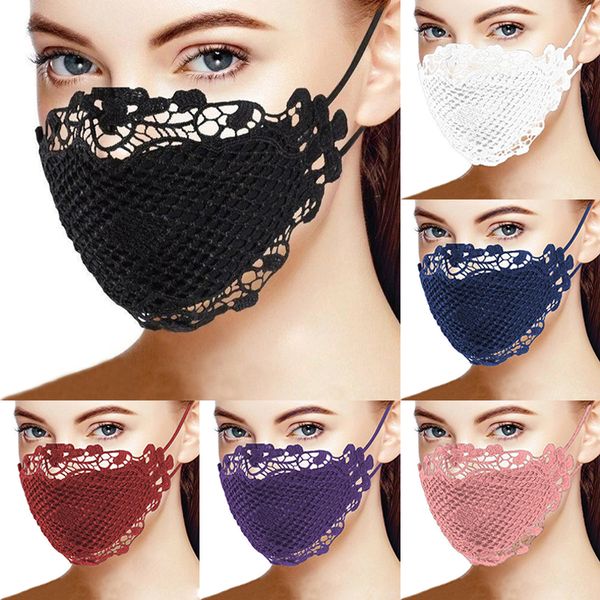 

lady fashion face masks with lace cotton face masks lady dust mask can be washed and reusable 6 colors xd23778