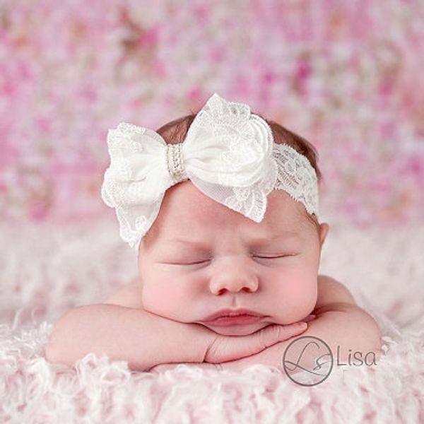 

white prop diamond buckle bow baby hair baby hair band headband pgraphy props, Slivery;white