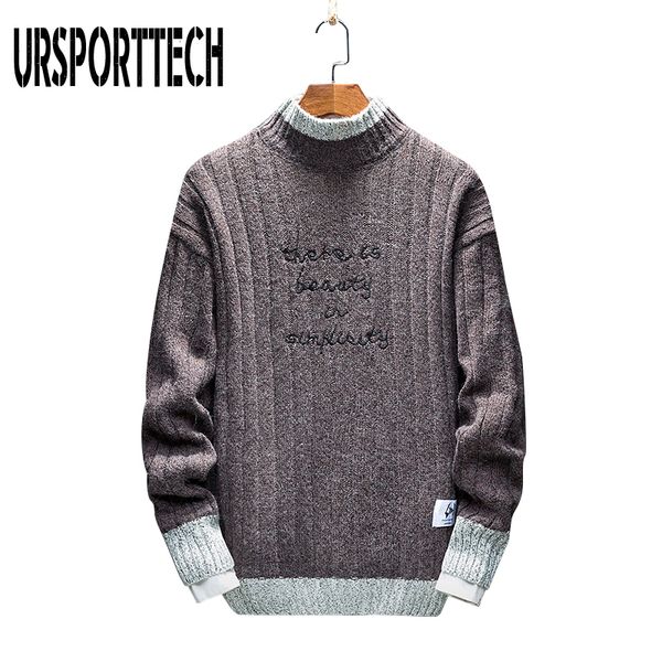 

sweater men autumn winter 2020 japan style casual sweaters man harajuku oversized embroidered knitted pullover, White;black