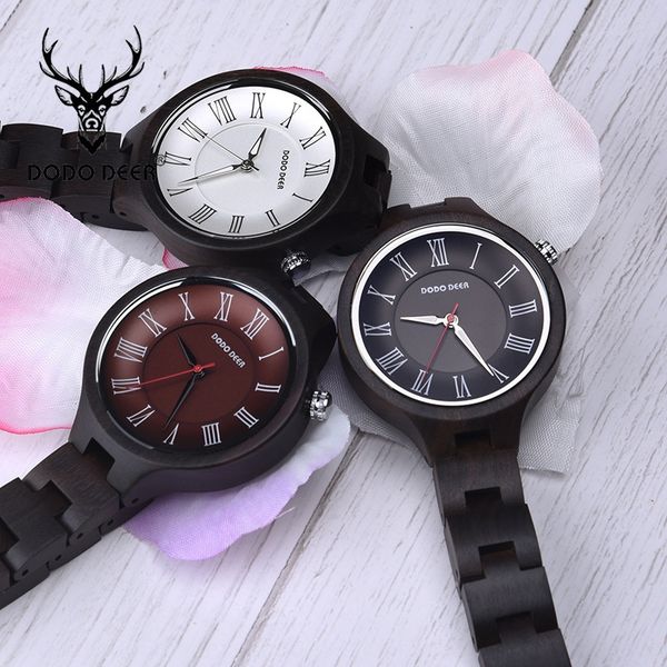 

dodo deer women's ebony women's ebony wood wooden watch overseas sports wooden watch a16, Blue