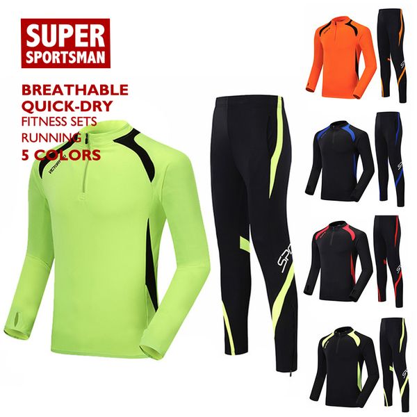 

kids jogging suit men driving training compression set children fitness tights running leggings gym sport workout tracksuit, Black;blue