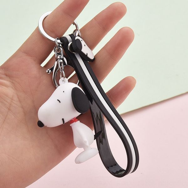 

creative cartoon snoopy dog key chain soft plastic car bag pendant doll accessory doll pendant clothing accessories practical gifts, Silver