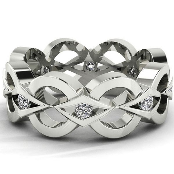 

aprilgrass brand hollow out design cubic zirconia women ring valentines gift proposal engage ring female fashion finger rings dropshipping, Silver