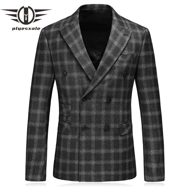 

plyesxale double breasted blazer for men 2020 new spring autumn mens designer casual chaqueta hombre costume homme s-5xl q215, White;black