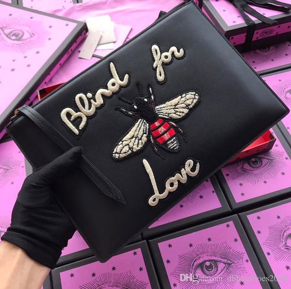 

tiger and bee clutch bag designer for men and women real leather business card holders long wallet with box 431416 w30*h20
