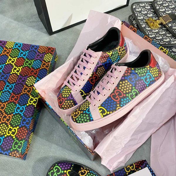 

leather men and women casual shoes fashion sports shoes luxury designer men and women flat lace-up shoes, Black