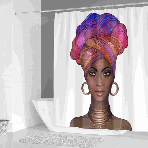 

african shower curtains africa woman lady printing bathroom curtain set with hooks