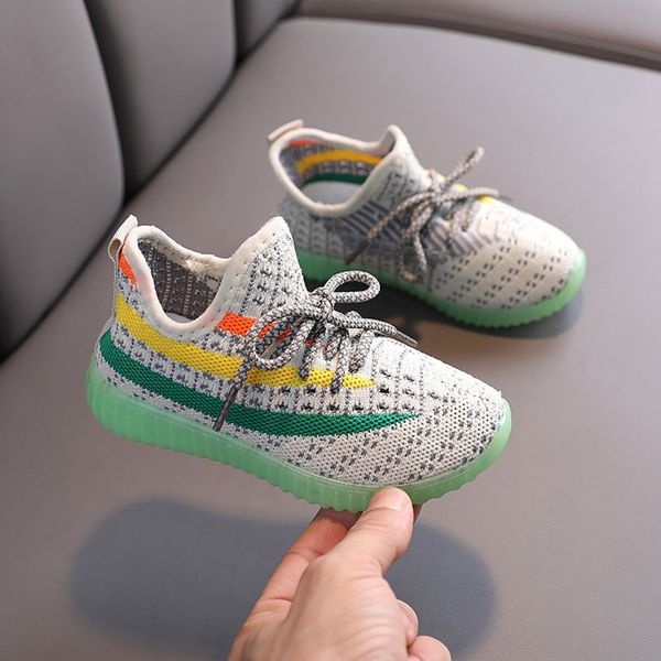 

qbplg children's coconut coconut sneakers sports sports shoes 2020 autumn new boys and girls breathable flying woven casual shoes rainb, Black