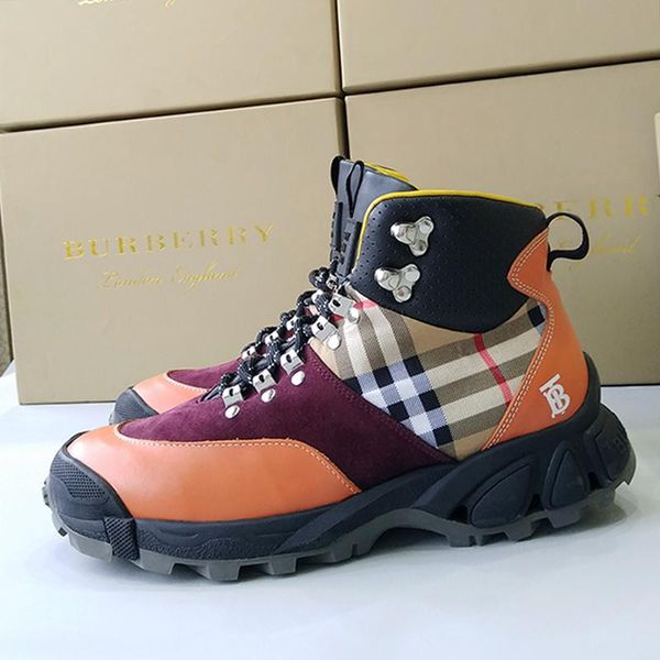

drop ship leather vintage check cotton and suede tor boots mens shoes new arrival plus size lace-up casual men boots zapatillas hombre, Black