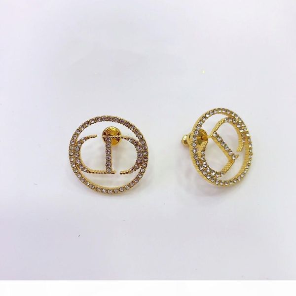 

fully sold full diamond letter ring wild fashion earrings jewelry women earrings, Golden